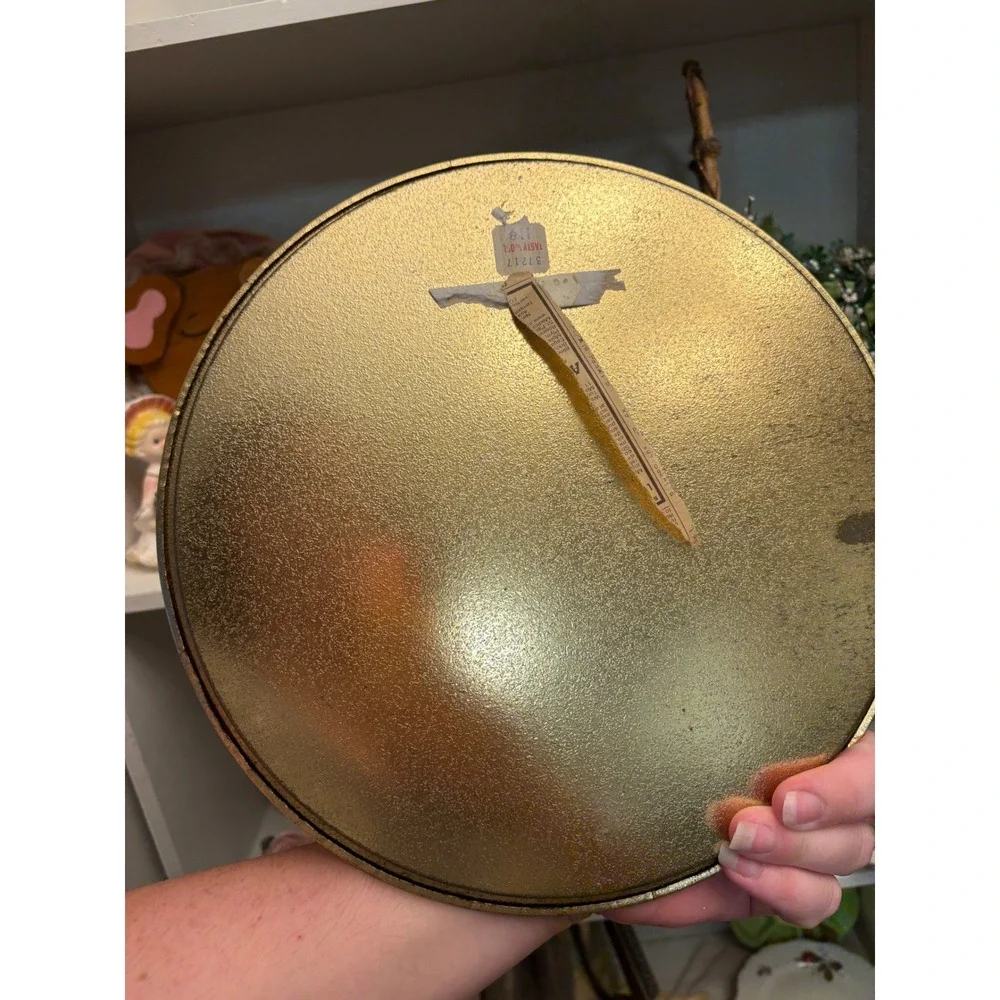 Vintage Georgia State Souvenir Metal Tray Cherokee Rose Map Black Gold 12 Inch